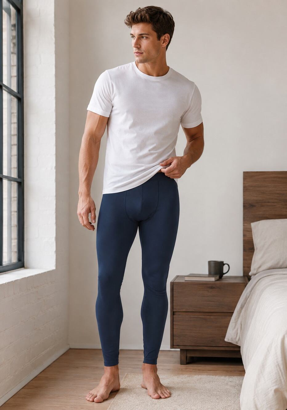 Columbia Men's M Navy Omni-Heat Infinity Baselayer Tights Outdoor Hiking A2-7